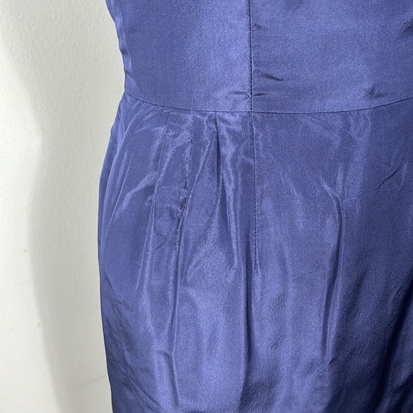 J. Crew Navy Silk Taffeta Shimmery Halter Mini Dress size 0 - Picture 8 of 13